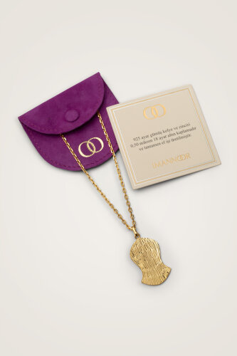 Lover's Footprint Small Gold Plated Silver Necklace - 3