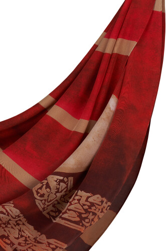 Lover's Knot Silk Shawl Red - 5