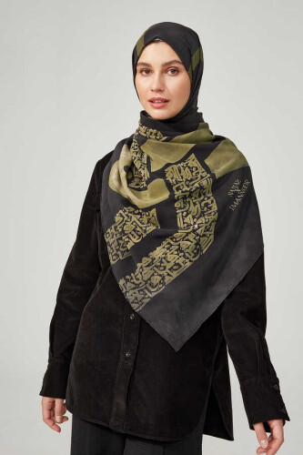 Lover's Knot Silk Shawl Warmossgreen - 2