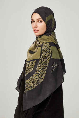 Lover's Knot Silk Shawl Warmossgreen - 4