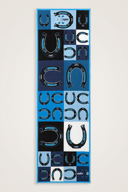 Luna Navy Crepe Silk Scarf - 2