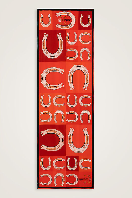 Luna Red Crepe Silk Scarf - 1