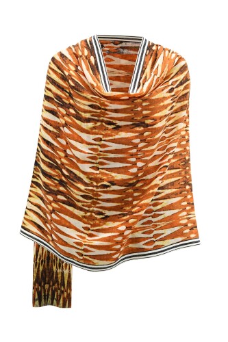 Mahfil Wool Shawl Orange - 4