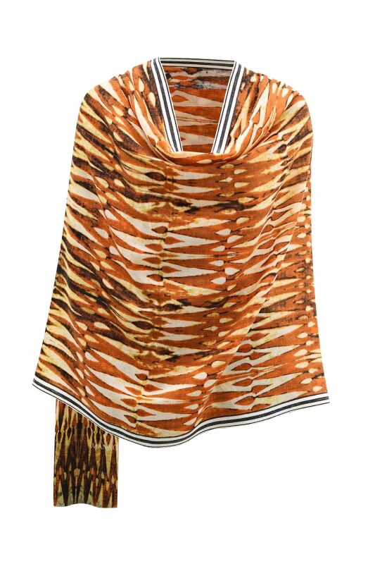 Mahfil Wool Shawl Orange - 4