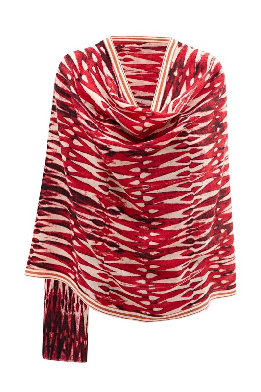 Mahvil Wool Shawl Red - 4