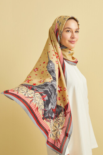 Maiden Tower Flosh Viscose Shawl Beige - 2