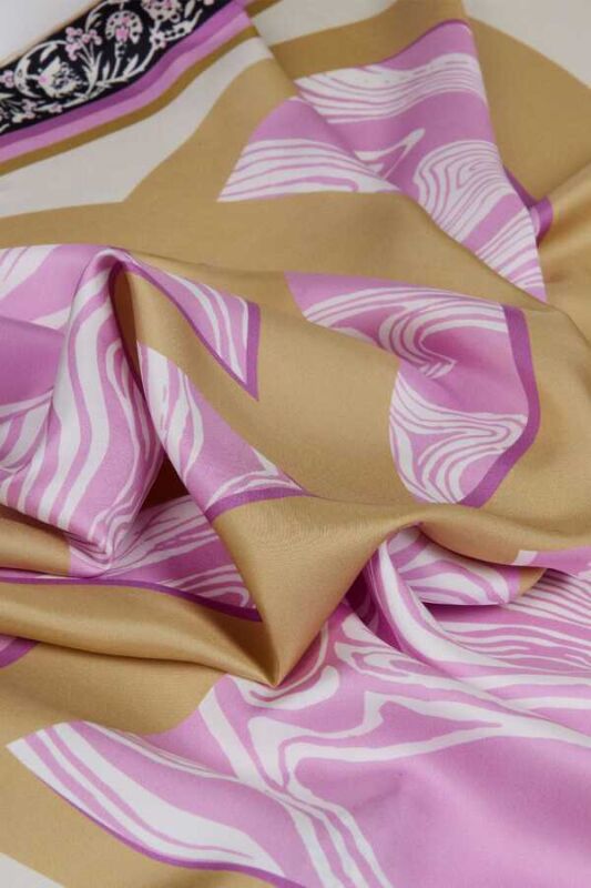 Marble Twill Silk Scarf Pink - 3