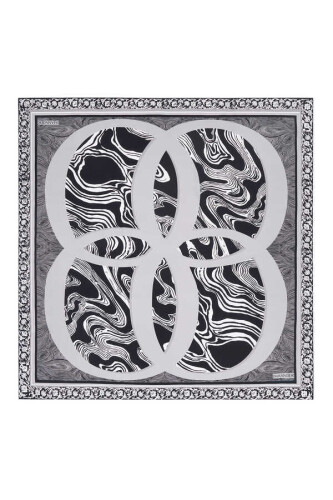 Marble Silk Shawl Black 