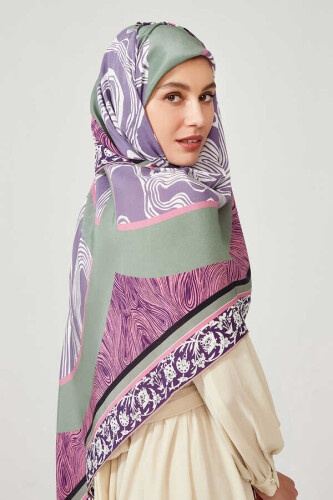 Marble Silk Shawl Pink - 2