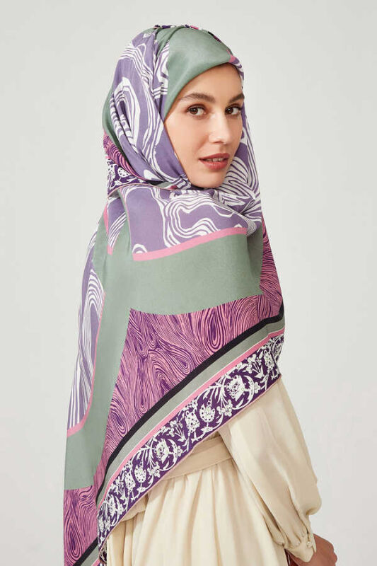 Marble Silk Shawl Pink - 2
