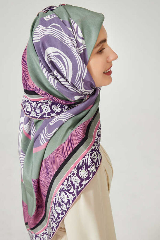 Marble Silk Shawl Pink - 4