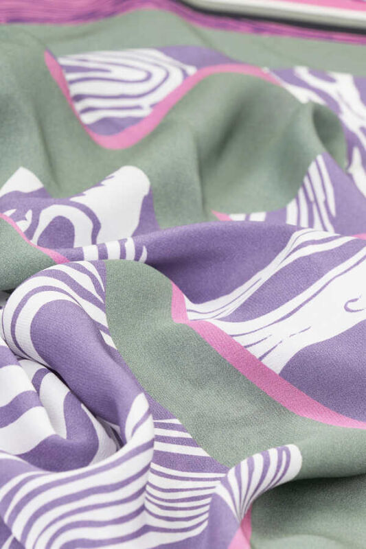 Marble Silk Shawl Pink - 3