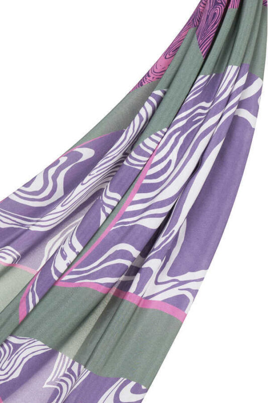 Marble Silk Shawl Pink - 5