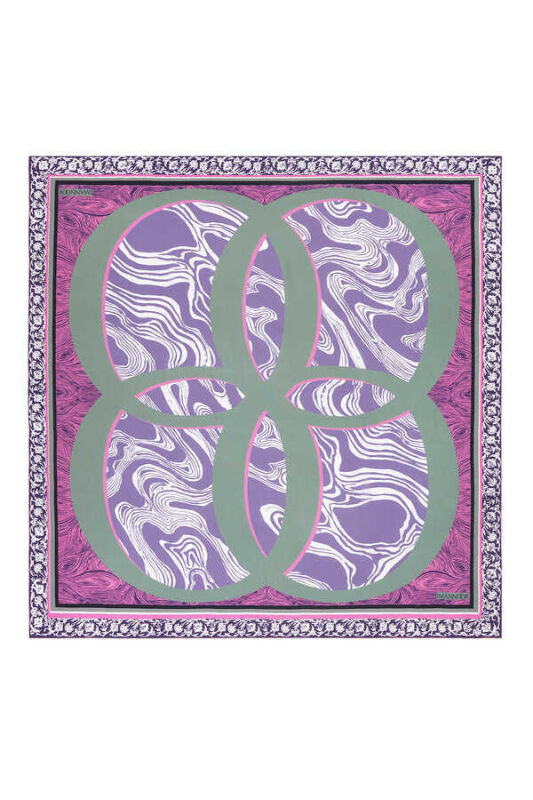 Marble Silk Shawl Pink - 1