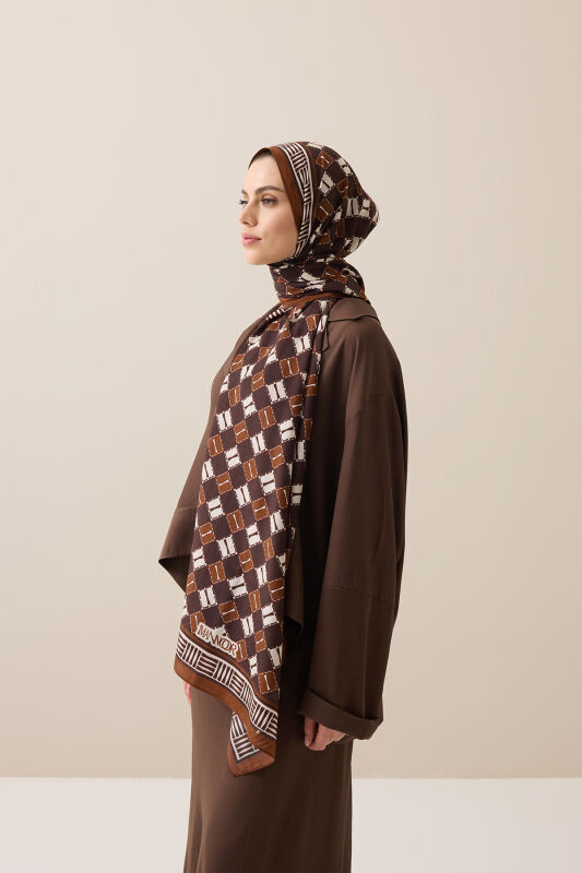 Marka İ Kahverengi Pamuk Floş Şal 70x210 - 5