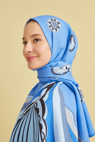 Marquee Flosh Viscose Shawl Blue - 3