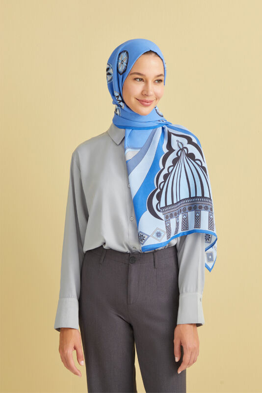 Marquee Flosh Viscose Shawl Blue - 5