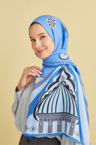 Marquee Flosh Viscose Shawl Blue 