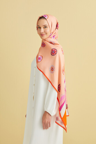 Marquee Flosh Vsicose Shawl Salmon - 4