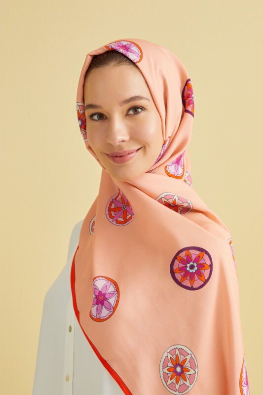 Marquee Flosh Vsicose Shawl Salmon - 5