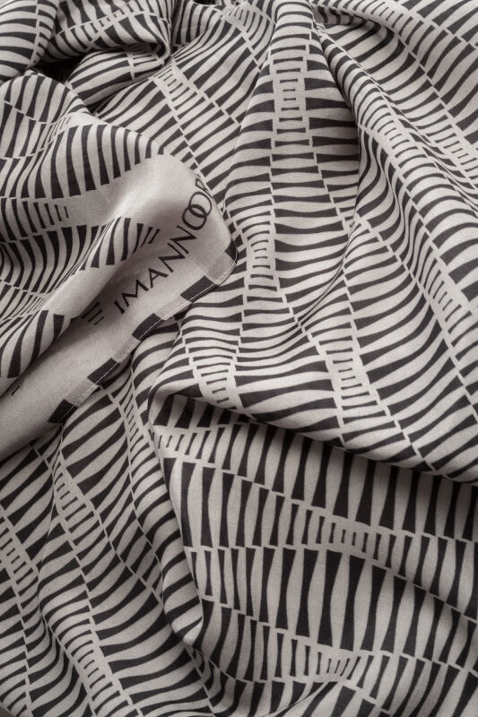 Mekik Gri Pamuk Floş Şal 70x210 - 4