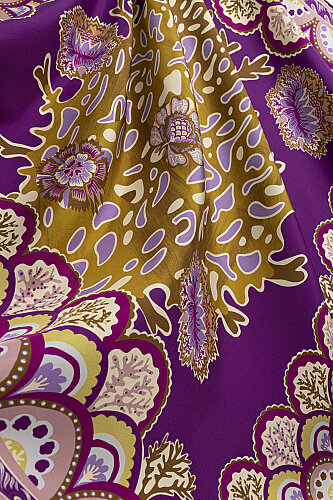 Mercan Bahçesi Mürdüm Tivil İpek Eşarp 90x90 - Imannoor (2)