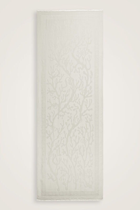 Mercan Kemik Jakarlı İpek Şal 70x200 - 2