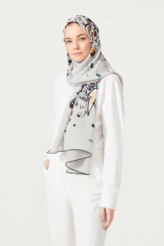 Migration Silk Shawl Grey - 5
