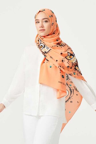 Migration Silk Shawl Orange - 4