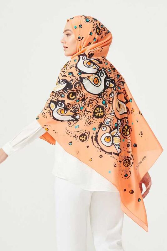 Migration Silk Shawl Orange - 6