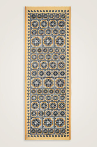 Mihrab Motif Yellow-Gray Wool Shawl - Imannoor (1)