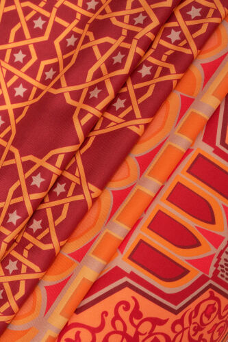 Mihrab Orange Cotton Silk Shawl - 3