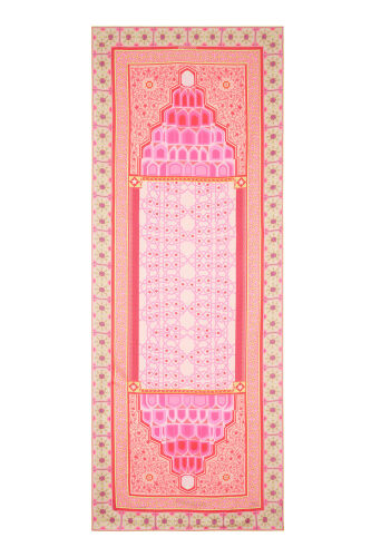 Mihrab Pembe Pamuk İpek Şal 80x210 