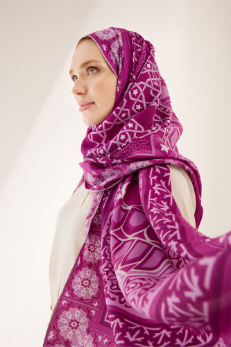 Mihrab Purple Cotton Silk Shawl 