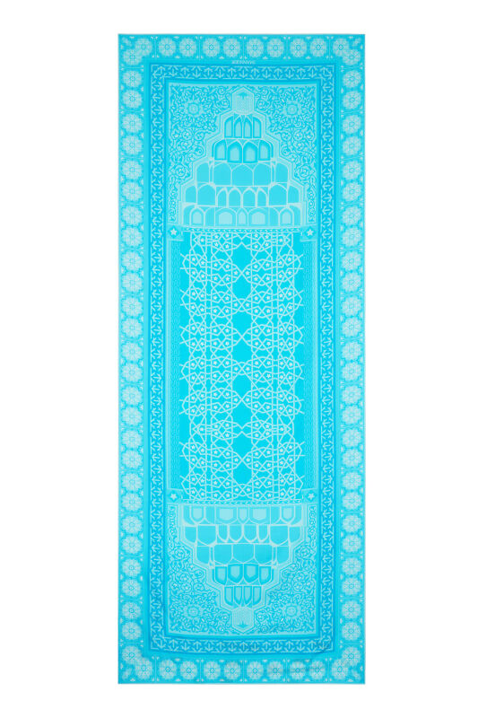 Mihrab Turkuaz Pamuk İpek Şal 80x210 - 2