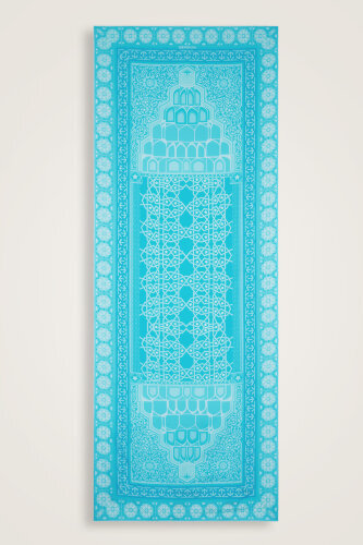 Mihrab Turkuaz Pamuk İpek Şal 80x210 - 2
