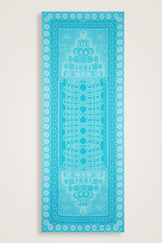 Mihrab Turkuaz Pamuk İpek Şal 80x210 - 2