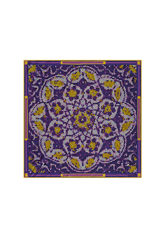 Mini Mosaic Lines Foulard Purple - 1