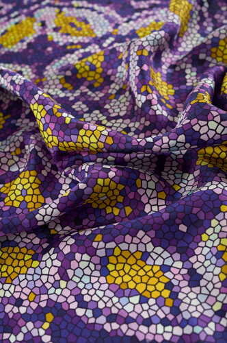 Mini Mosaic Lines Foulard Purple - 2