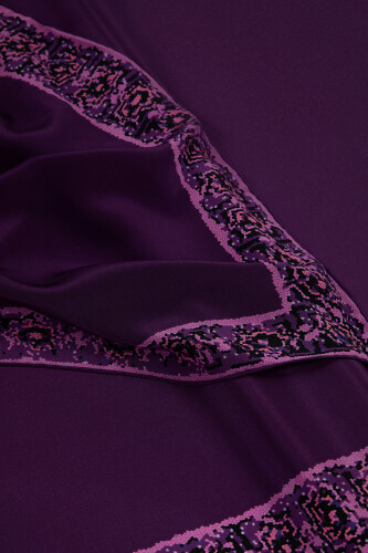 Mini Mosaic Silk Shawl Purple - 4