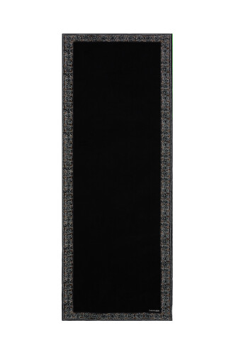 Mini Mozaik Siyah-Altın Krep İpek Şal 80x210 - 2