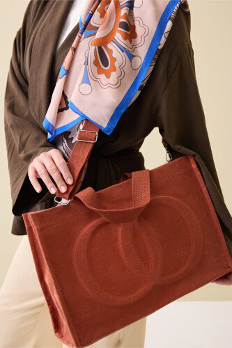 Minimal Noor Kiremit Kanvas Çanta - Imannoor