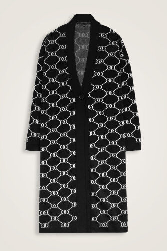 Monogram Black Knit Cardigan - 1