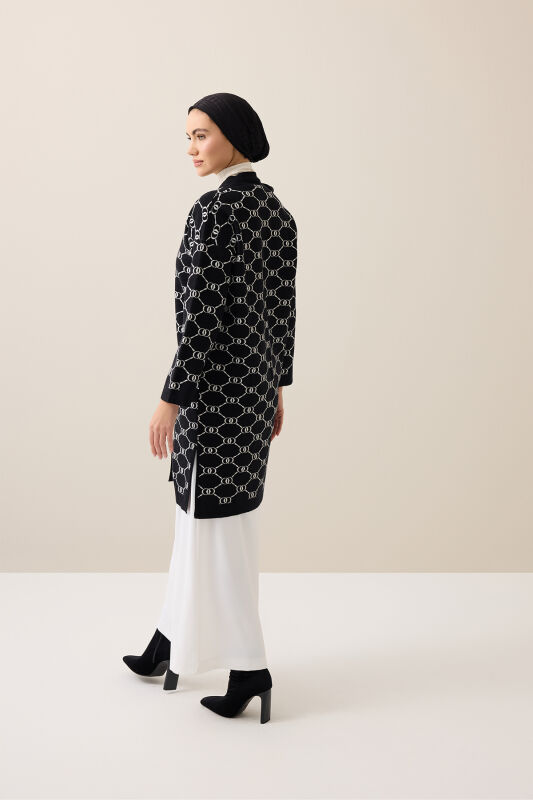 Monogram Black Knit Cardigan - 5
