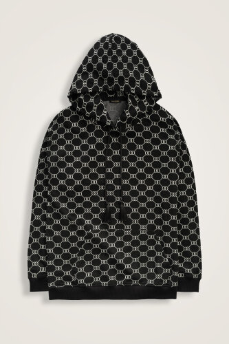 Monogram Black Knit Sweater - Imannoor