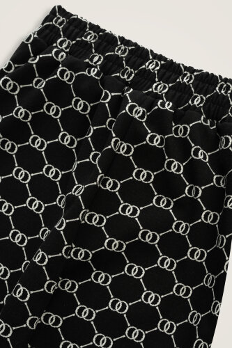 Monogram Black Knit Sweatpants - 2