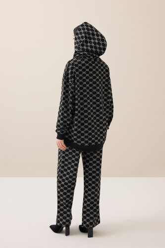Monogram Black Knit Sweatpants - Imannoor (3)