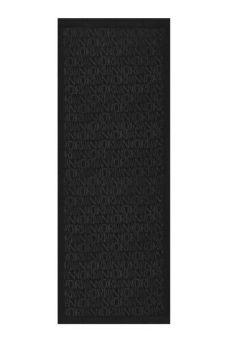 Monogram Black Shiny Jacquard Shawl 
