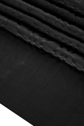 Monogram Black Shiny Jacquard Shawl 