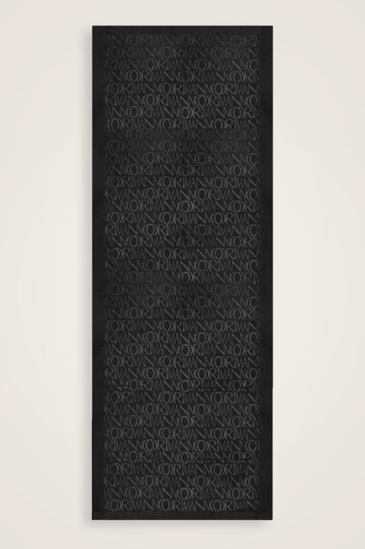 Monogram Black Shiny Jacquard Shawl - 1
